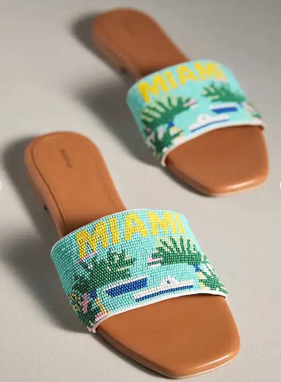 Maeve The Fiona Beaded Slide Sandals - Miami | Size 38